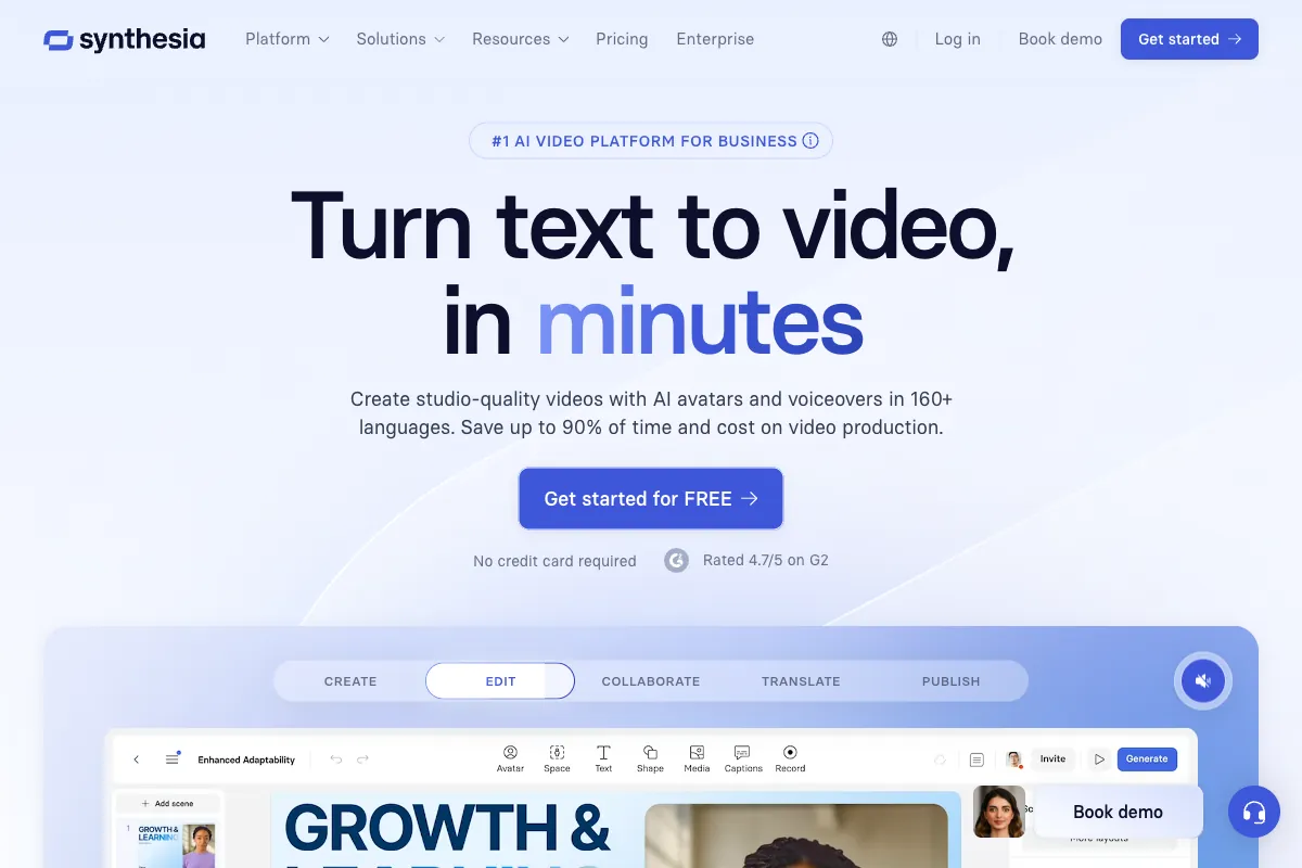 Обзор Synthesia: генератор видео с ИИ-аватарами для бизнеса article