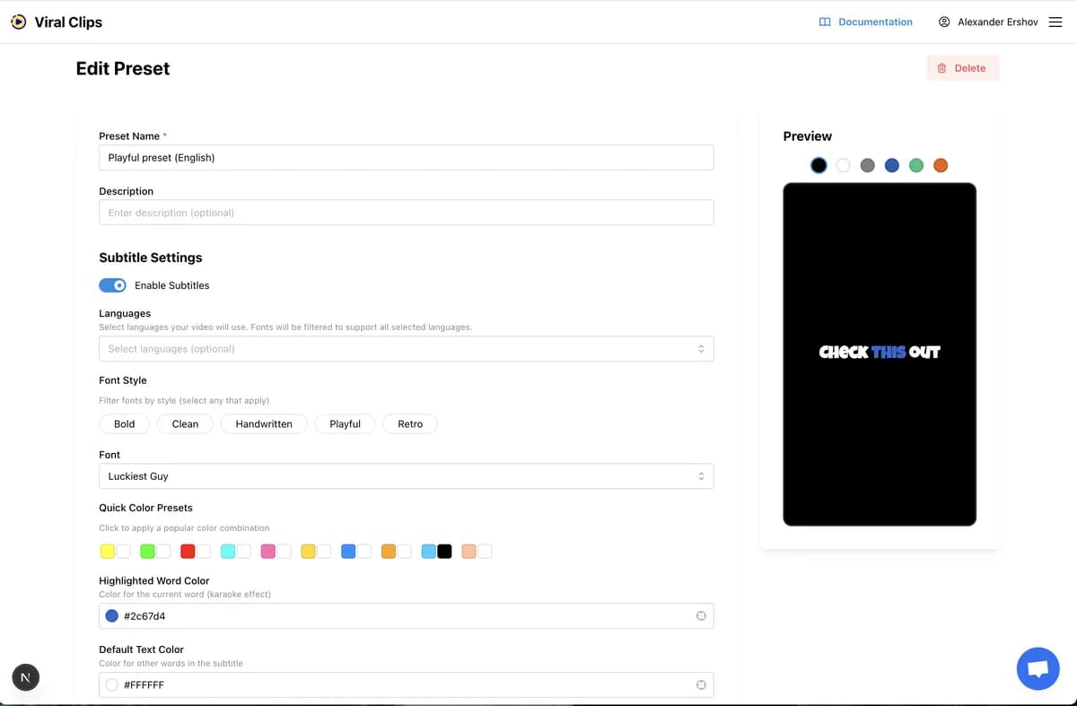 Создай пресеты для стилизации